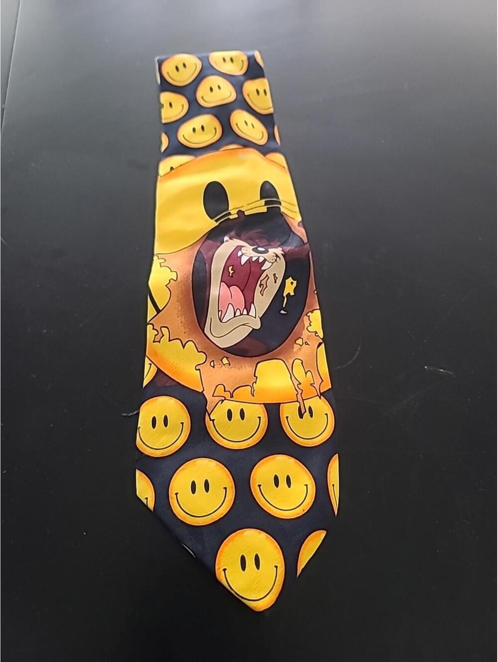Looney Tunes Taz Tasmanian Devil smiley face necktie Warner Bros